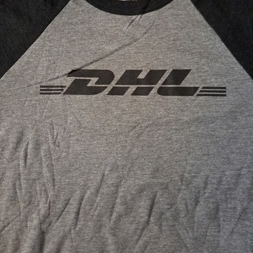 Dhl Raglan Shirt Lot Of 2 Mens Large Logistics Shipping Trucking Unworn Large